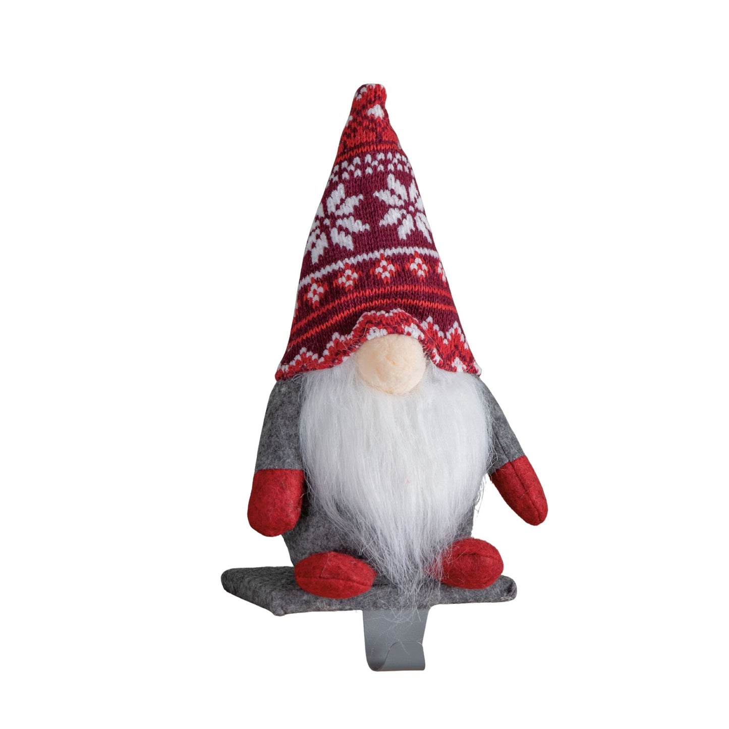 30cm Plush Gnome Gonk Christmas Stocking Holder Decoration with Grey Body