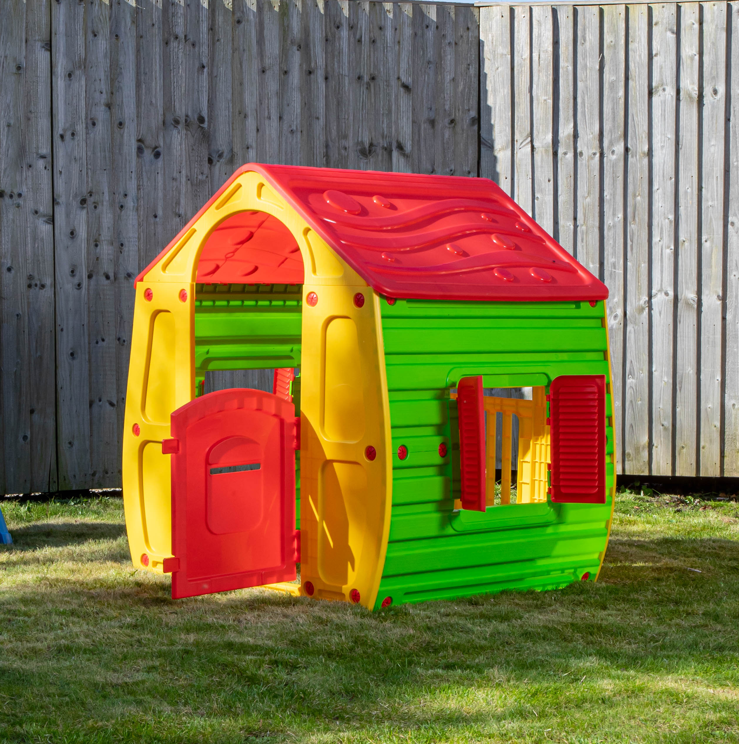 1.09m Yellow & Red Kids Indoor Outdoor Plastic Wendy House Magical Playhouse