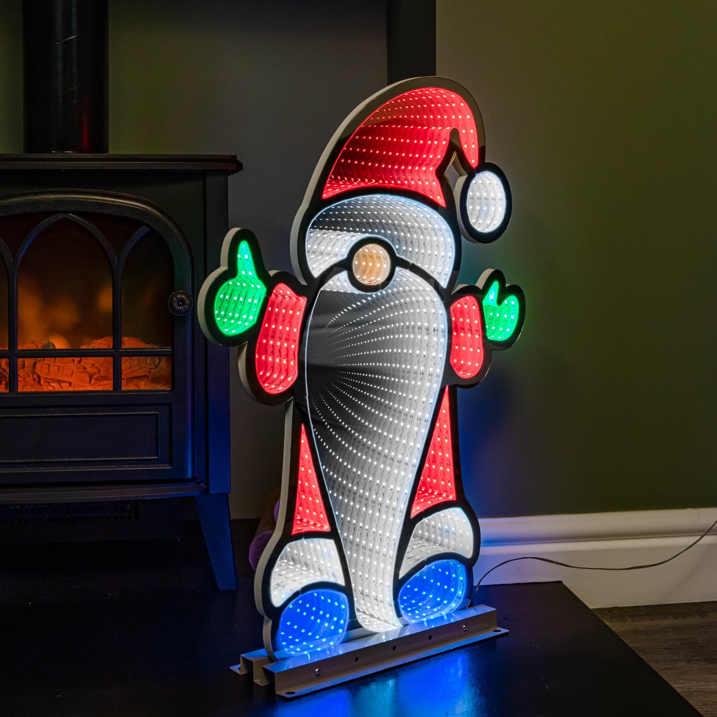 60cm Infinity Christmas Santa on Metal Base with Multi-Coloured LEDs