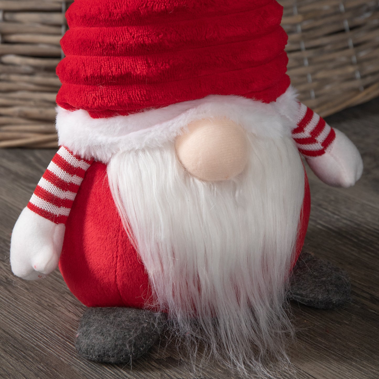 51cm Large Sitting Plush Christmas Gonk with Grooved Hat in Red