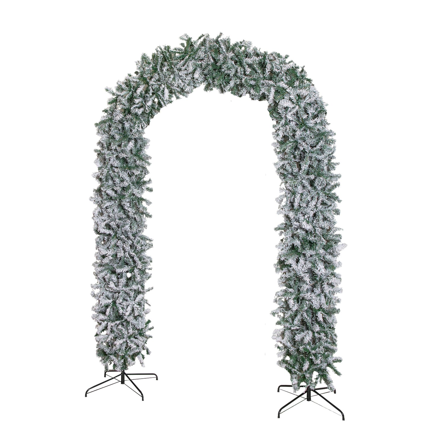 8ft (2.55m) Samuel Alexander Single Door Snow Flocked Christmas Tree Arch with 2000 Tips