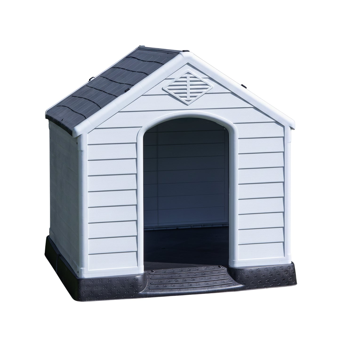 82 x 76cm Samuel Alexander Small Outdoor Plastic Dog House with Raised Bed