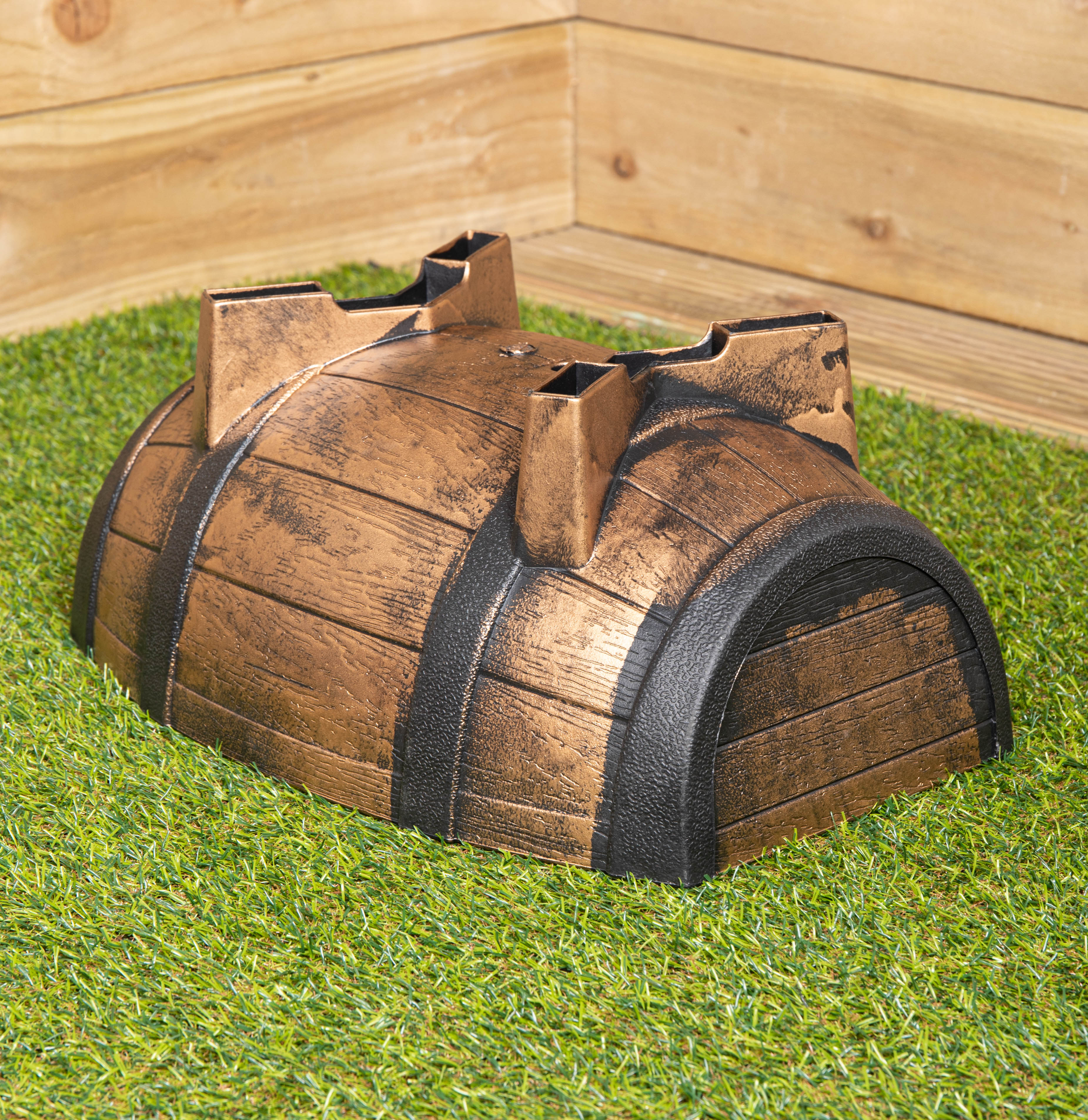 20cm Small Plastic Oak Barrel Effect Garden Patio Decorative Trough Planter