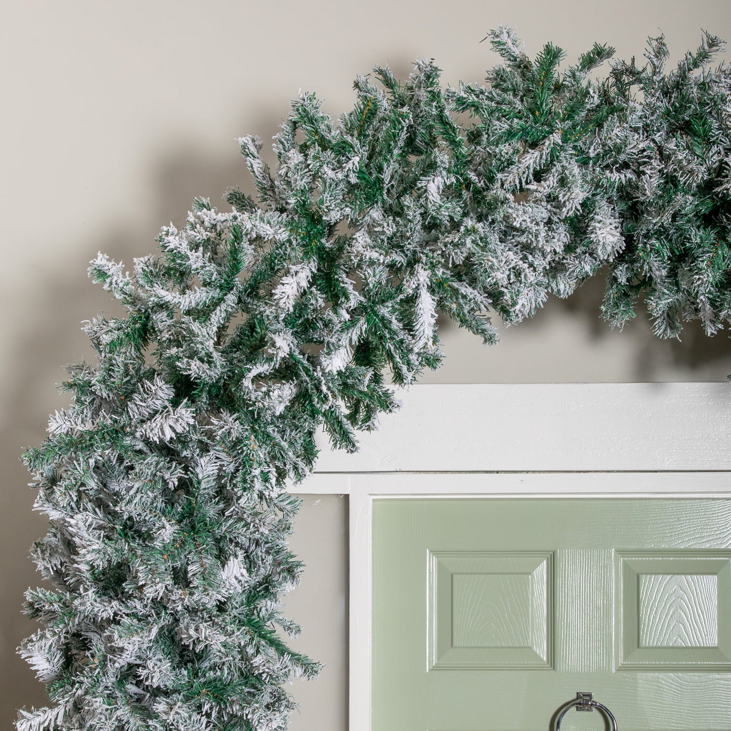 8ft (2.55m) Samuel Alexander Single Door Snow Flocked Christmas Tree Arch with 2000 Tips