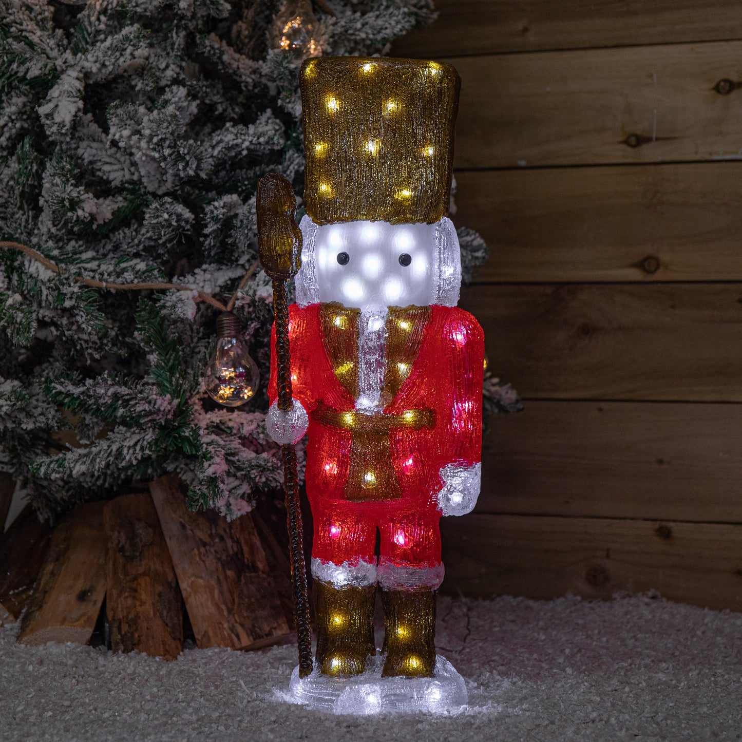 65cm Light up Acrylic Christmas Nutcracker Decoration with 80 White LEDs
