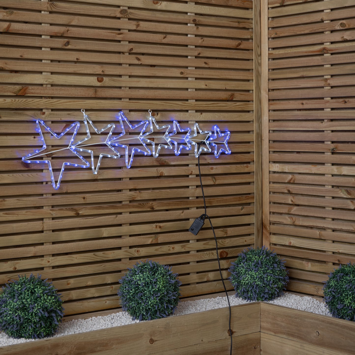 1.2m Light up 7 Star Christmas Silhouette Rope Light with Blue & Cool White LEDs