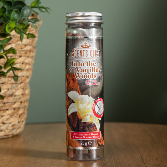 25g Into The Vanilla Woods Scented Christmas Scentsicles with 6 Hanging Hooks
