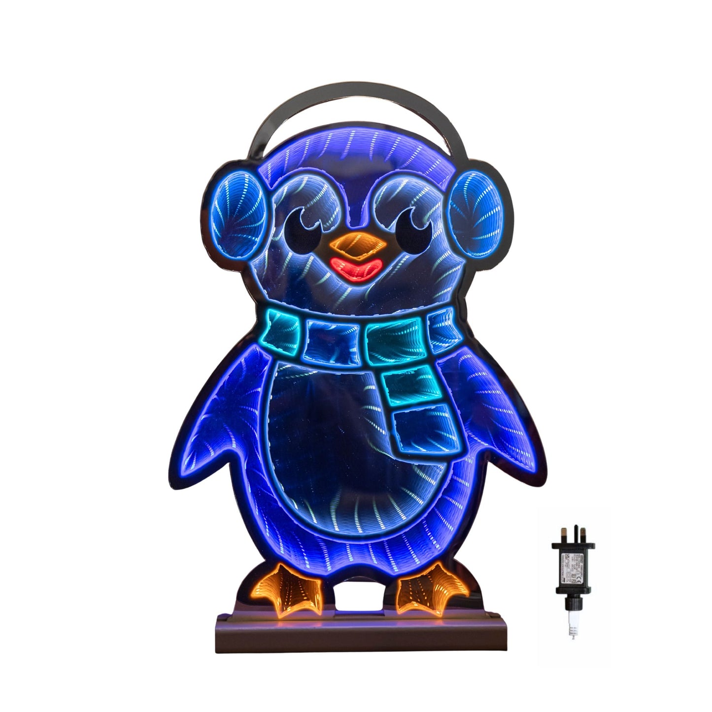 40cm Light up Penguin Infinity Christmas Decoration with Blue and White LEDs