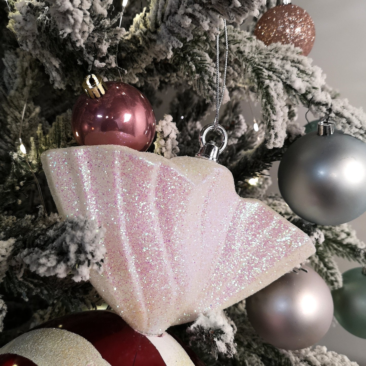 50cm Red and White Stripe Hanging Christmas Candy Bauble Decoration