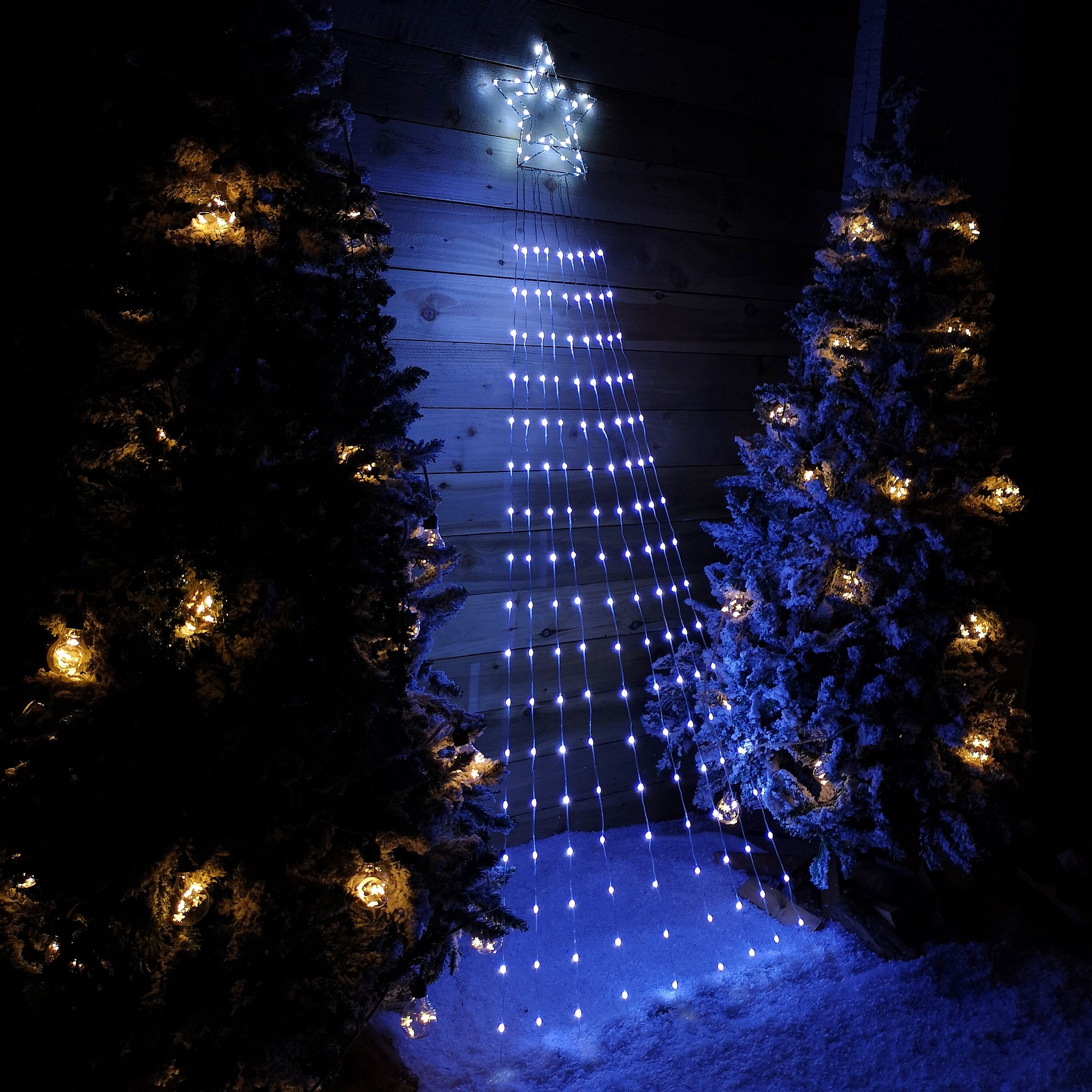 2.1m Multi Action White LED Shooting Star Light Christmas Decoration with 191 LEDs