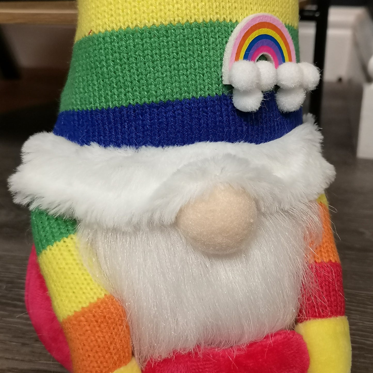 39cm Sitting Plush Rainbow Christmas Gonk Decoration