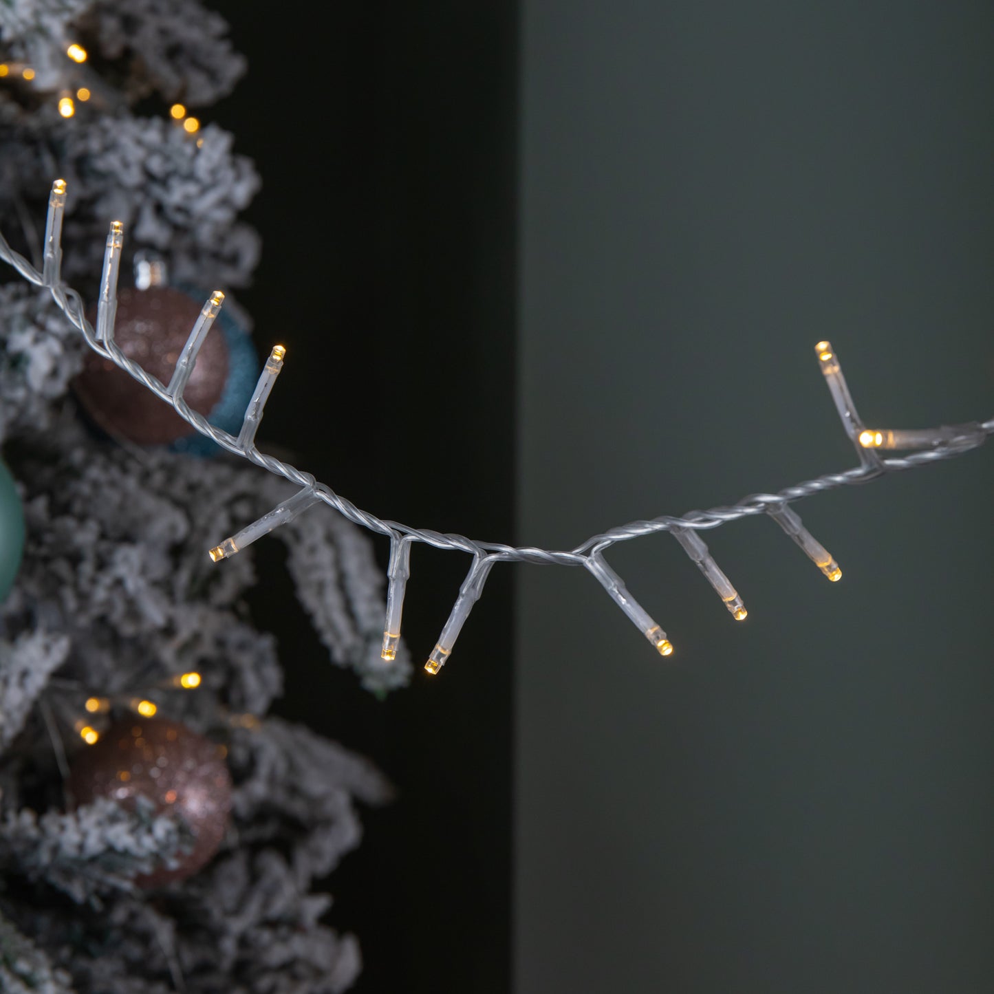 18.7m 750 LED TreeBrights Christmas String Lights with Timer in Warm White on Clear Cable