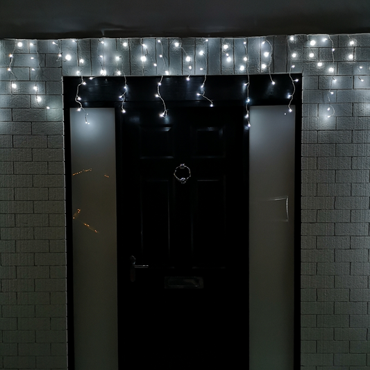 25m 1000 White LED Frosted Icicle Indoor Outdoor Christmas Lights with Timer