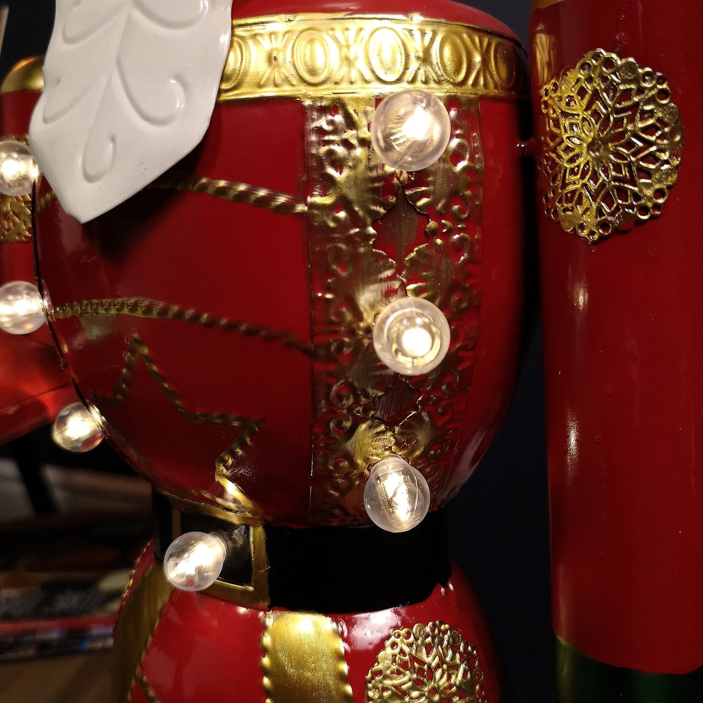 80cm Light Up Nutcracker Soldier LED Christmas Wooden Ornament Home Decoration