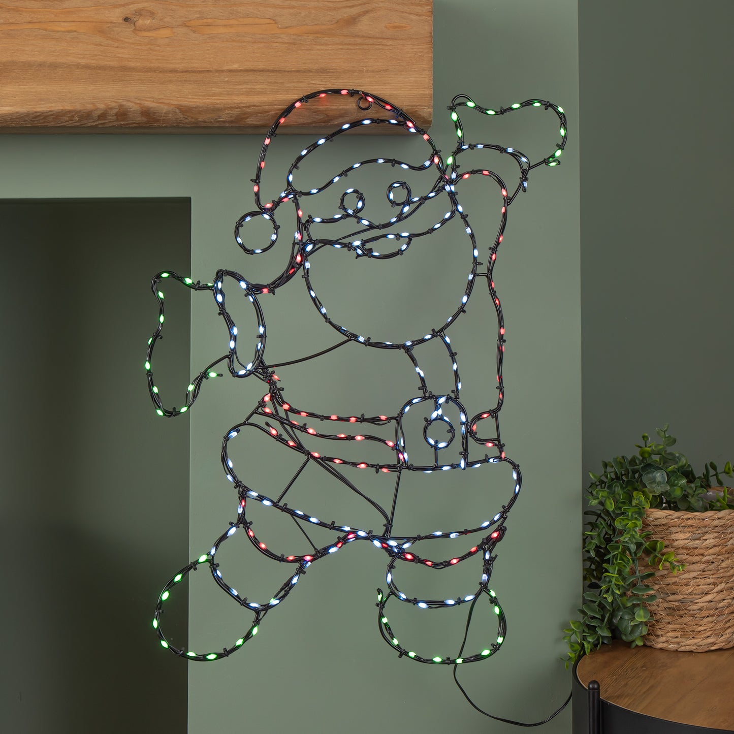 60cm x 45cm Light up FlexiBrights Santa with 247 Multi-Coloured LEDs