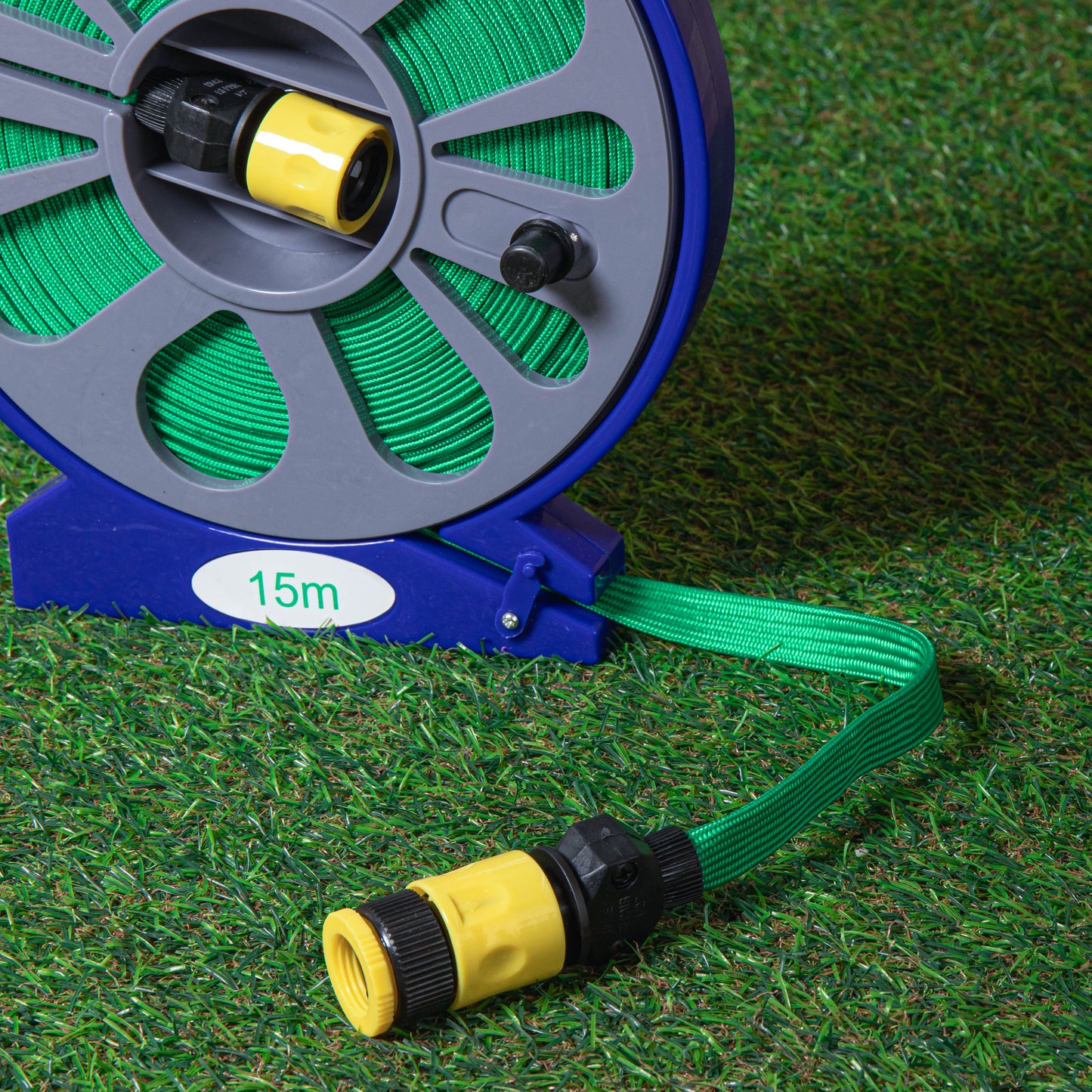 50ft (15m) Flat Garden Hose with Spray Nozzle
