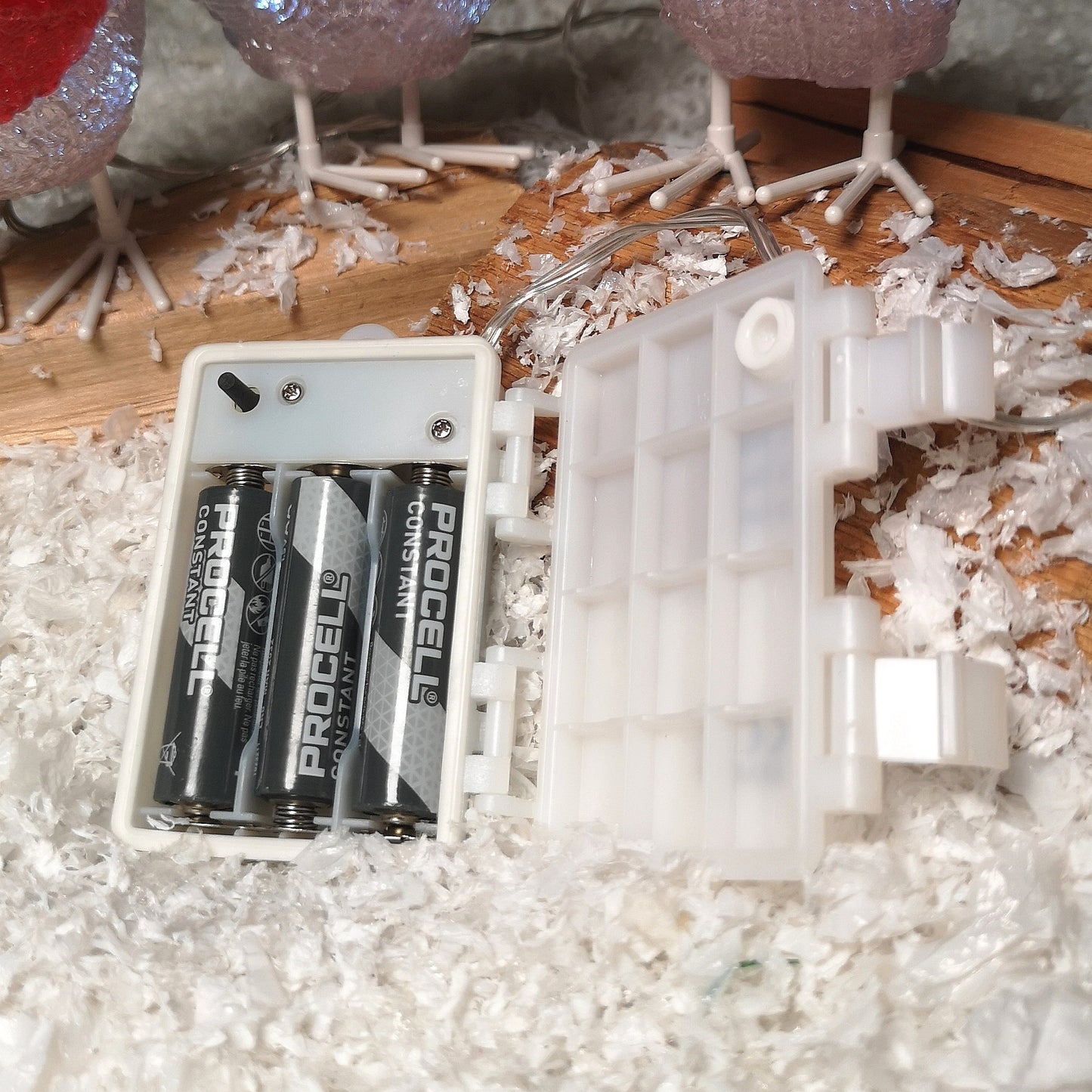 Set of 5 Christmas Acrylic Festive Light Up Robins 10cm Tall Indoor or Outdoor use