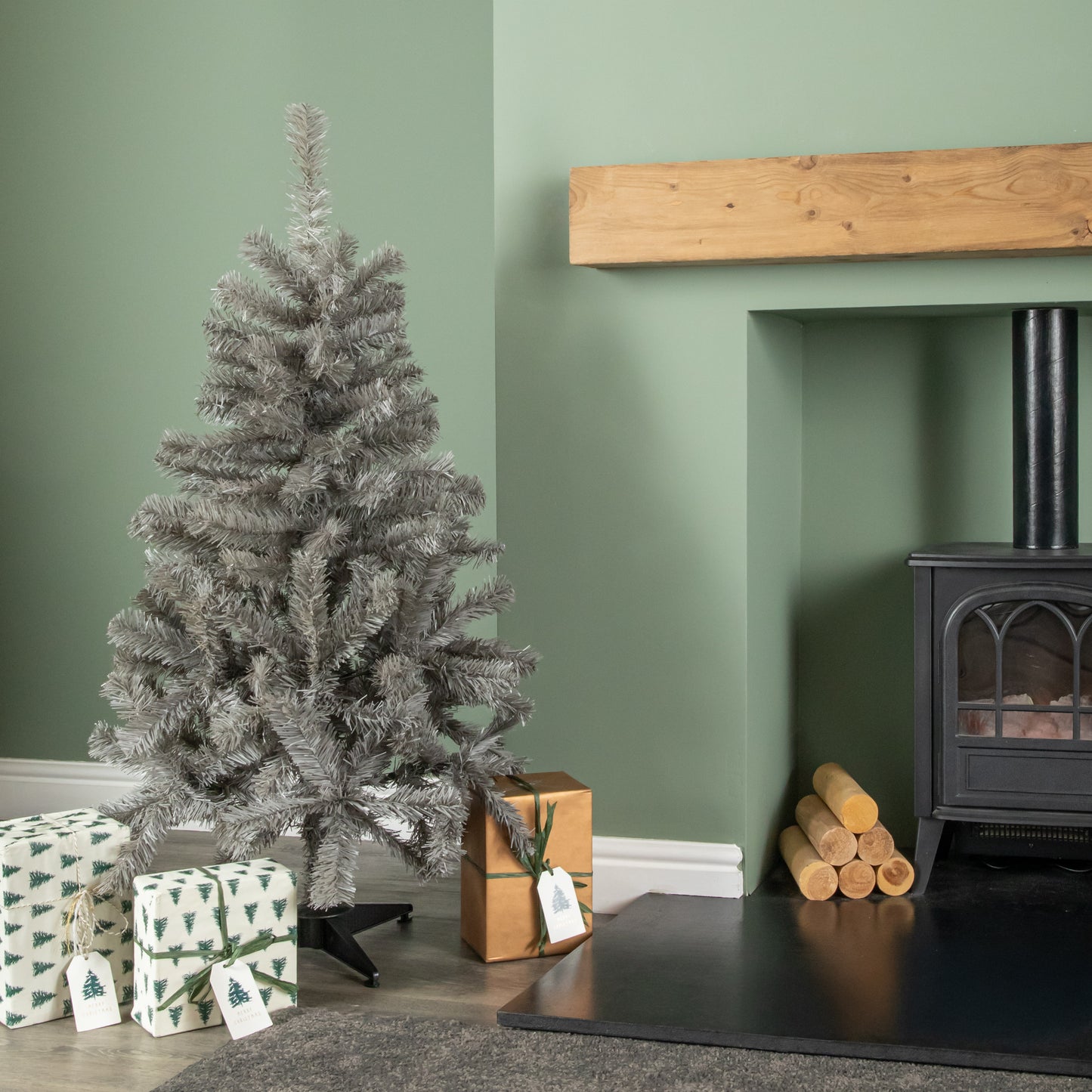 4ft (120cm) Colorado Grey Spruce Christmas Tree with Wrapped Branches & 177 Tips