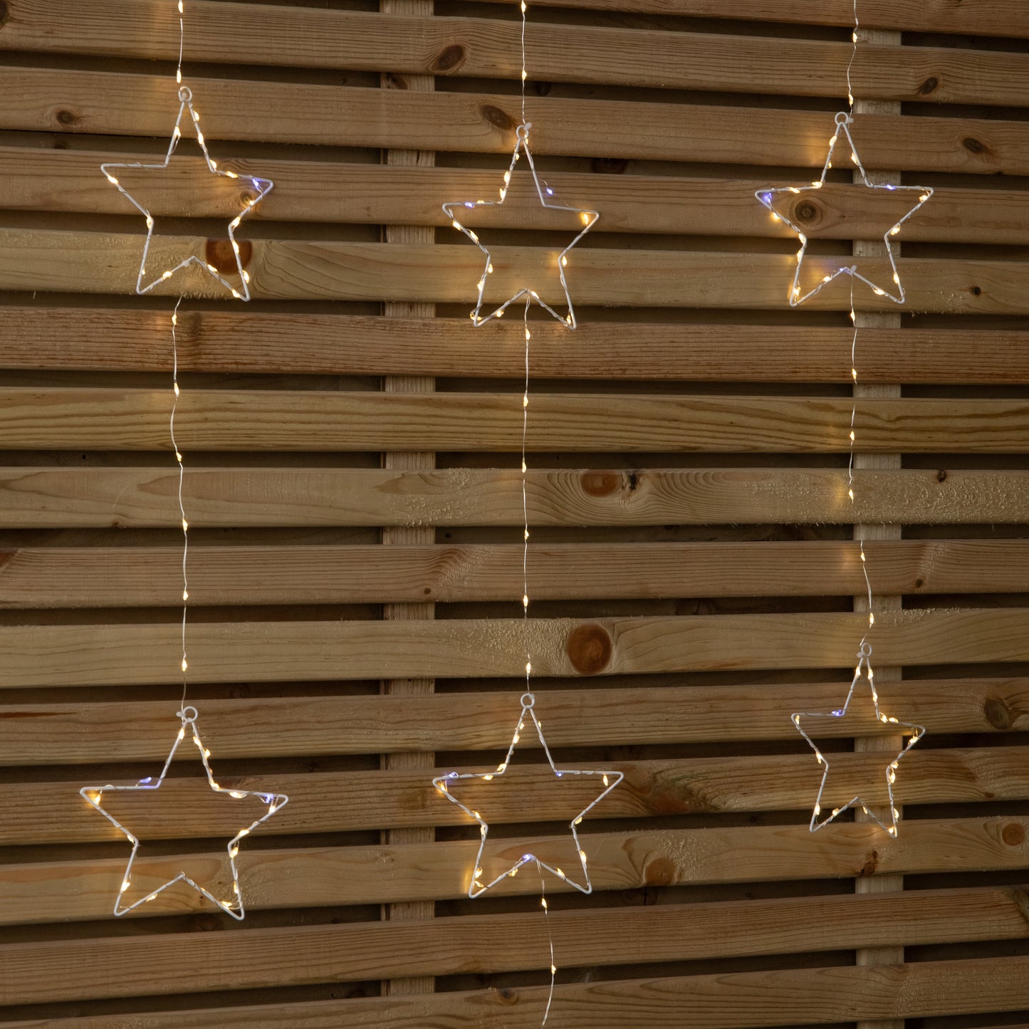 1.3m x 1.2m Light up Twinkling Star Christmas Curtain Light with White Mix LEDs