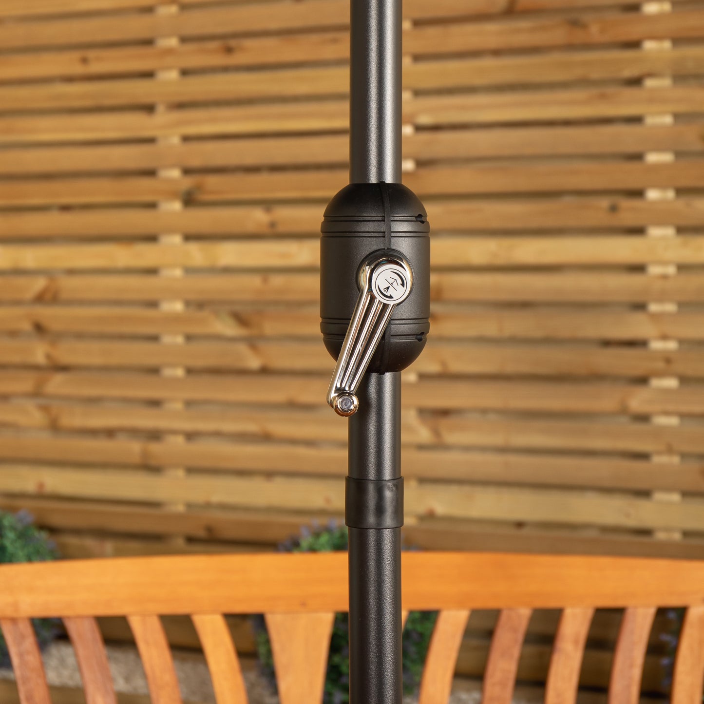 Outdoor 4 Person Rectangular Wooden Dining Table 2 Benches with Grey Havana Parasol & Base