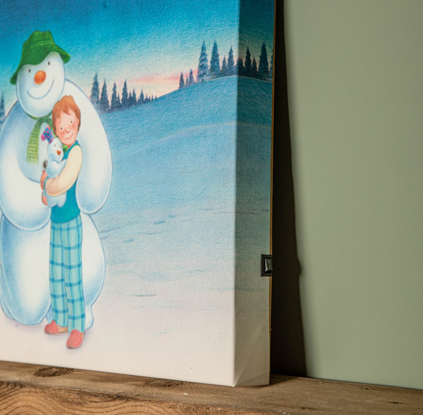  Battery Operated 30x40cm Colour Change LED Snowman Snowdog & Billy Canvas Wall Art