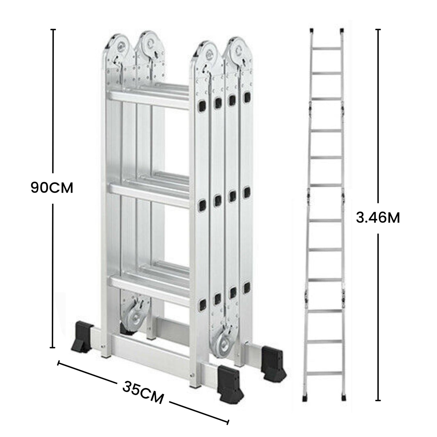 Factory Seconds 3.46m Lightweight Aluminium Folding Multi-position Work Platform Ladder