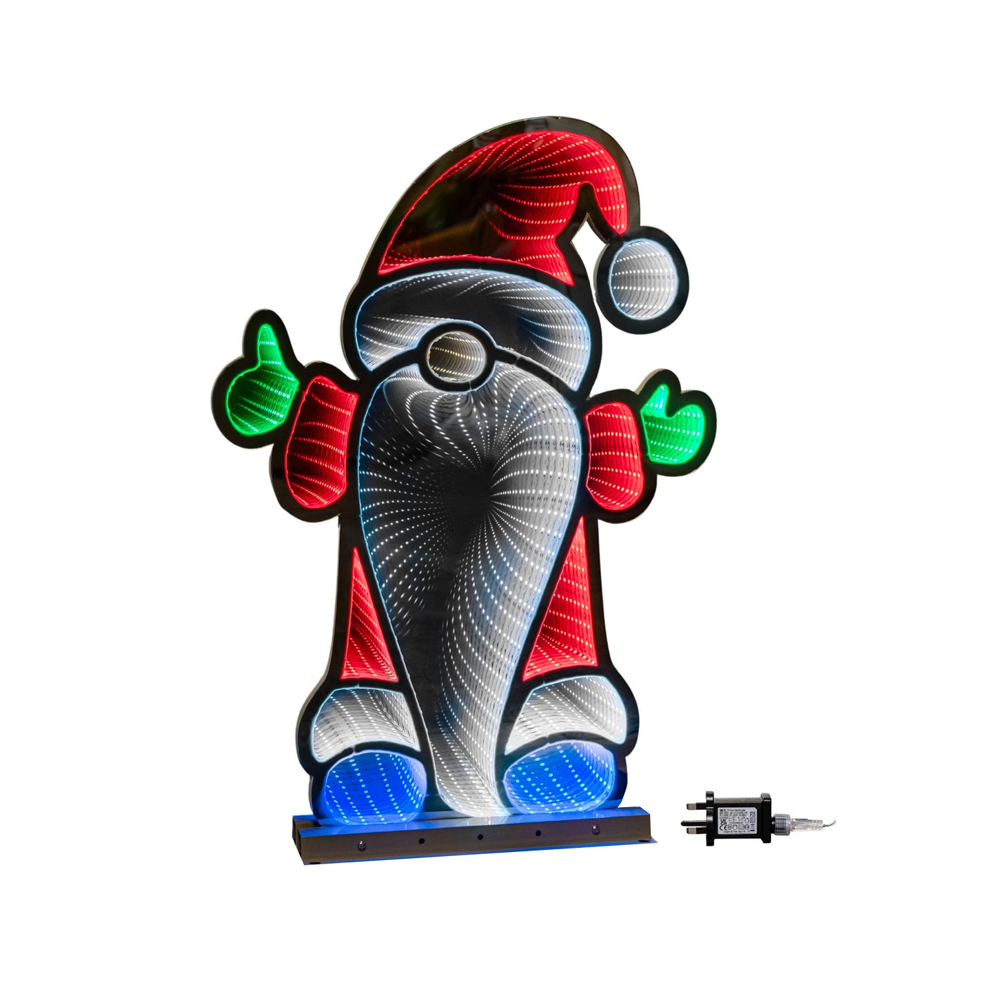 60cm Infinity Christmas Santa on Metal Base with Multi-Coloured LEDs