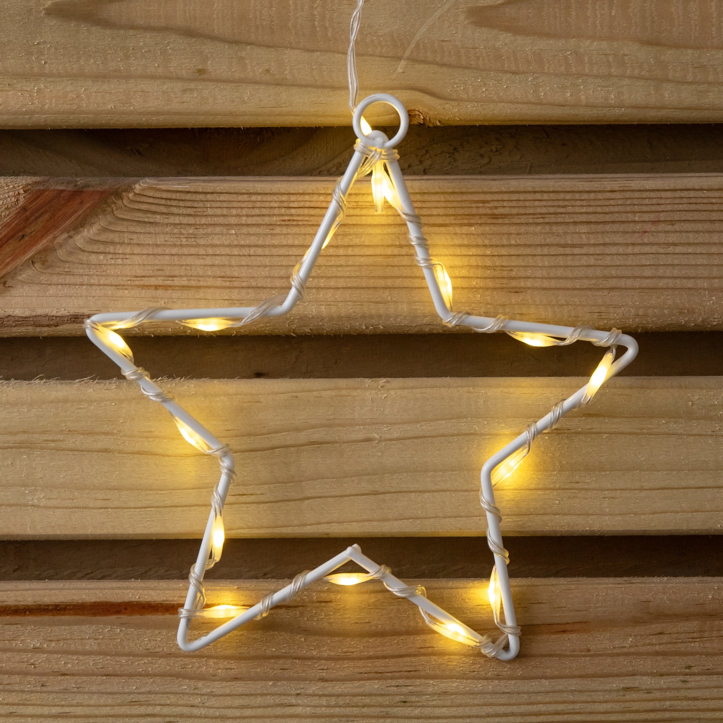 1.2m Light up Star Curtain Christmas Lights with Warm White LEDs