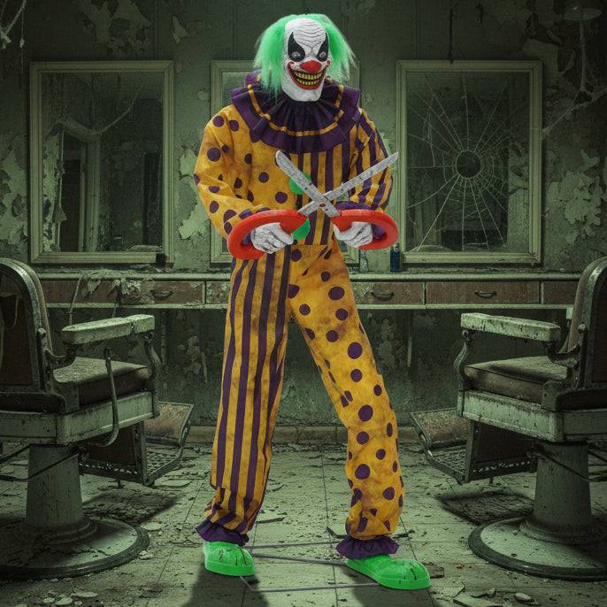 6ft Tall Animated Snippers The Clown Halloween Prop Decoration with LED Eyes