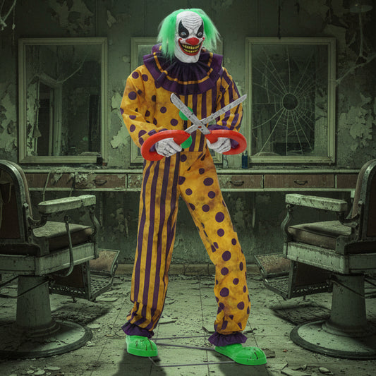 6ft Tall Animated Snippers The Clown Halloween Prop Decoration with LED Eyes
