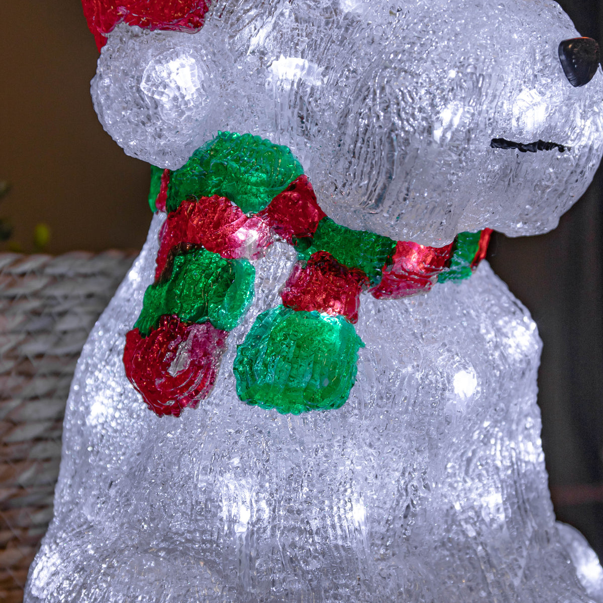 31cm Light up Acrylic Christmas Westie Dog Decoration with 40 White LEDs