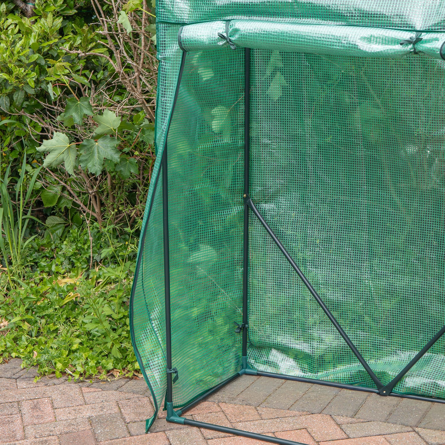 1.5m x 1m Outdoor Greenhouse for Plants with Steel Frame and Protective PE Cover