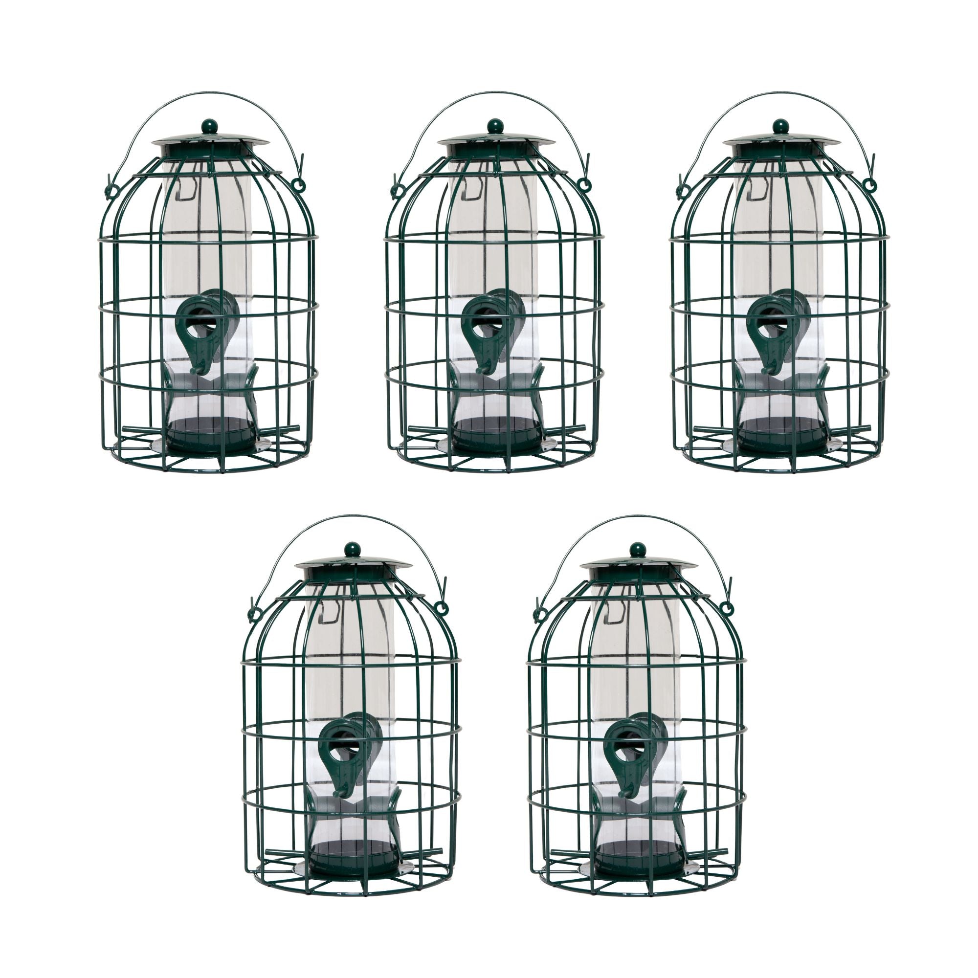 Pack of 5 Wild Bird Seed Feeder Cage with Squirrel Guard