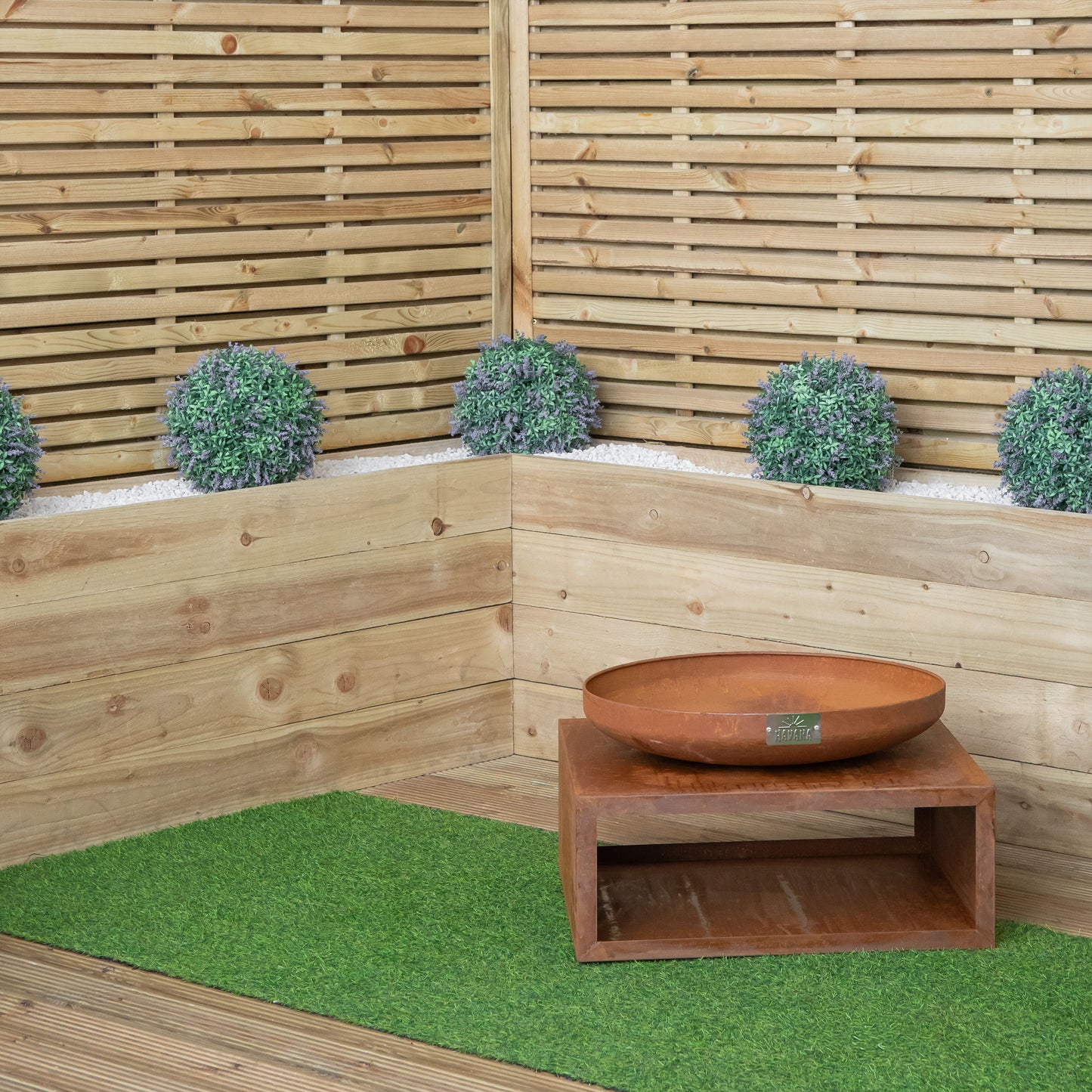 37cm Tierra Outdoor Steel Firebowl and Log Store