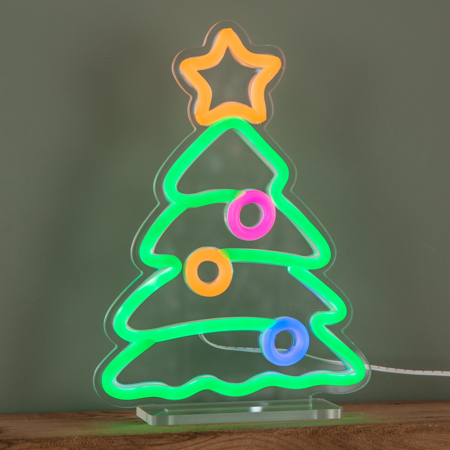 25cm Light up Christmas Tree Table Top Neon Sign