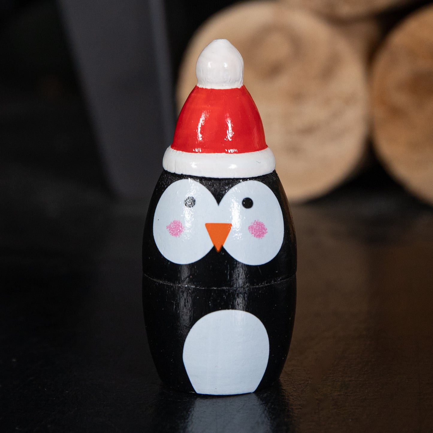 16cm Hand Painted Wooden Christmas Santa Festive Figurine Set