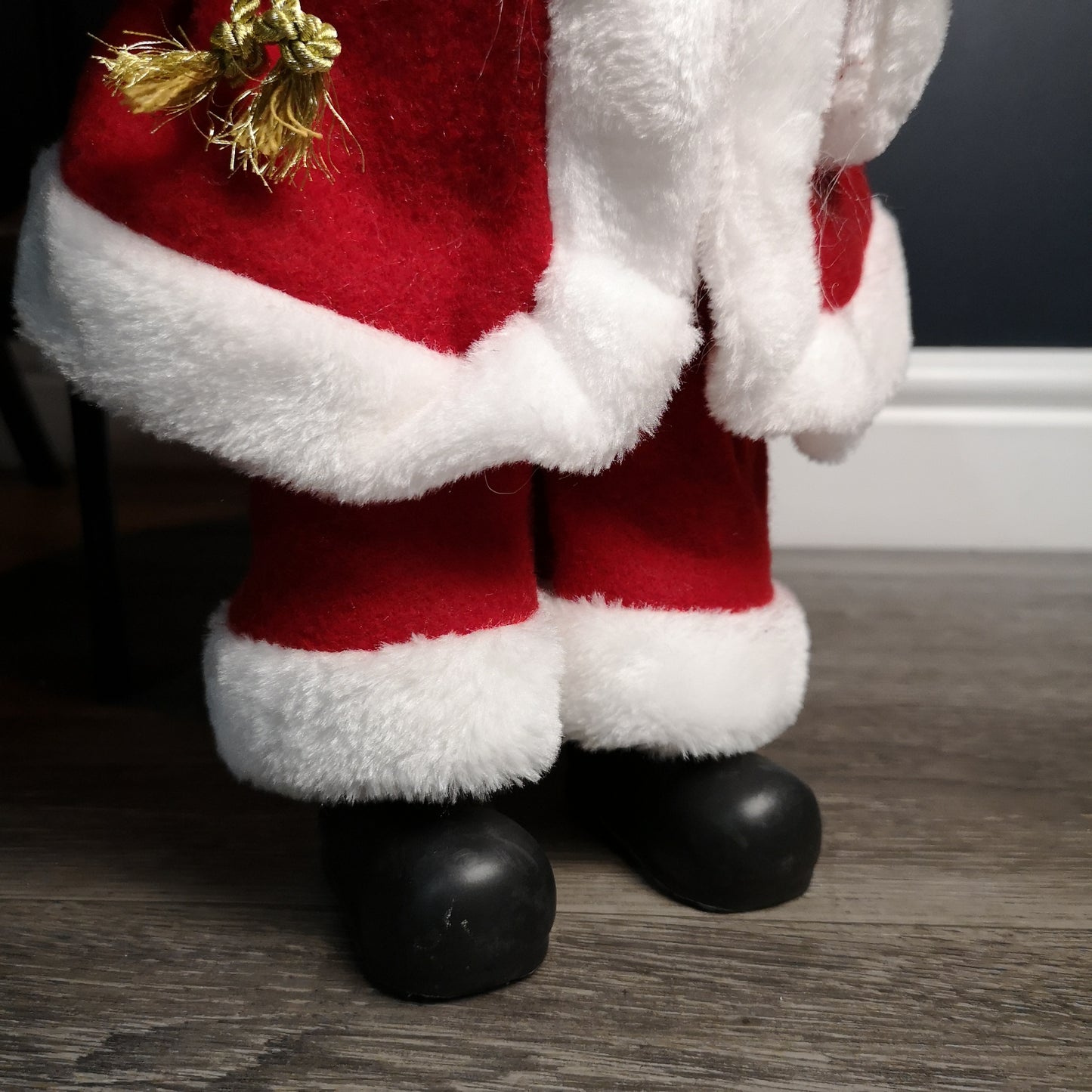 40cm Red Standing Santa Claus Indoor Decoration with Present and Green Sack