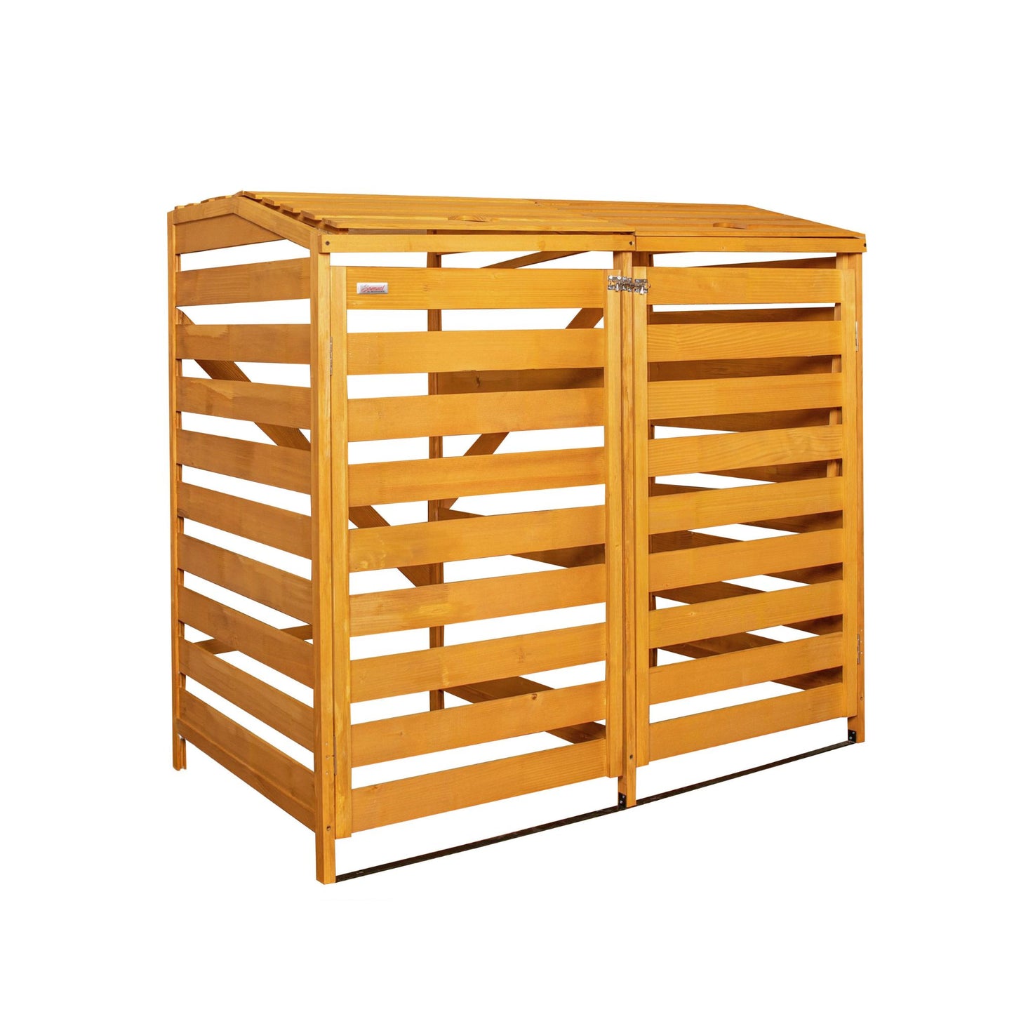 1.33m x 1.25m Large Wooden Outdoor Garden Double Wheelie Bin Store Storage for 2 Bins