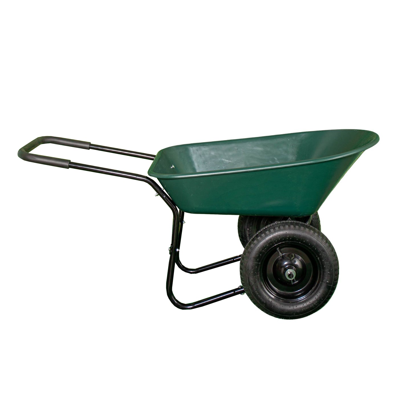 Heavy Duty 2 Wheel Outdoor Pneumatic Plastic Garden Wheelbarrow in Green