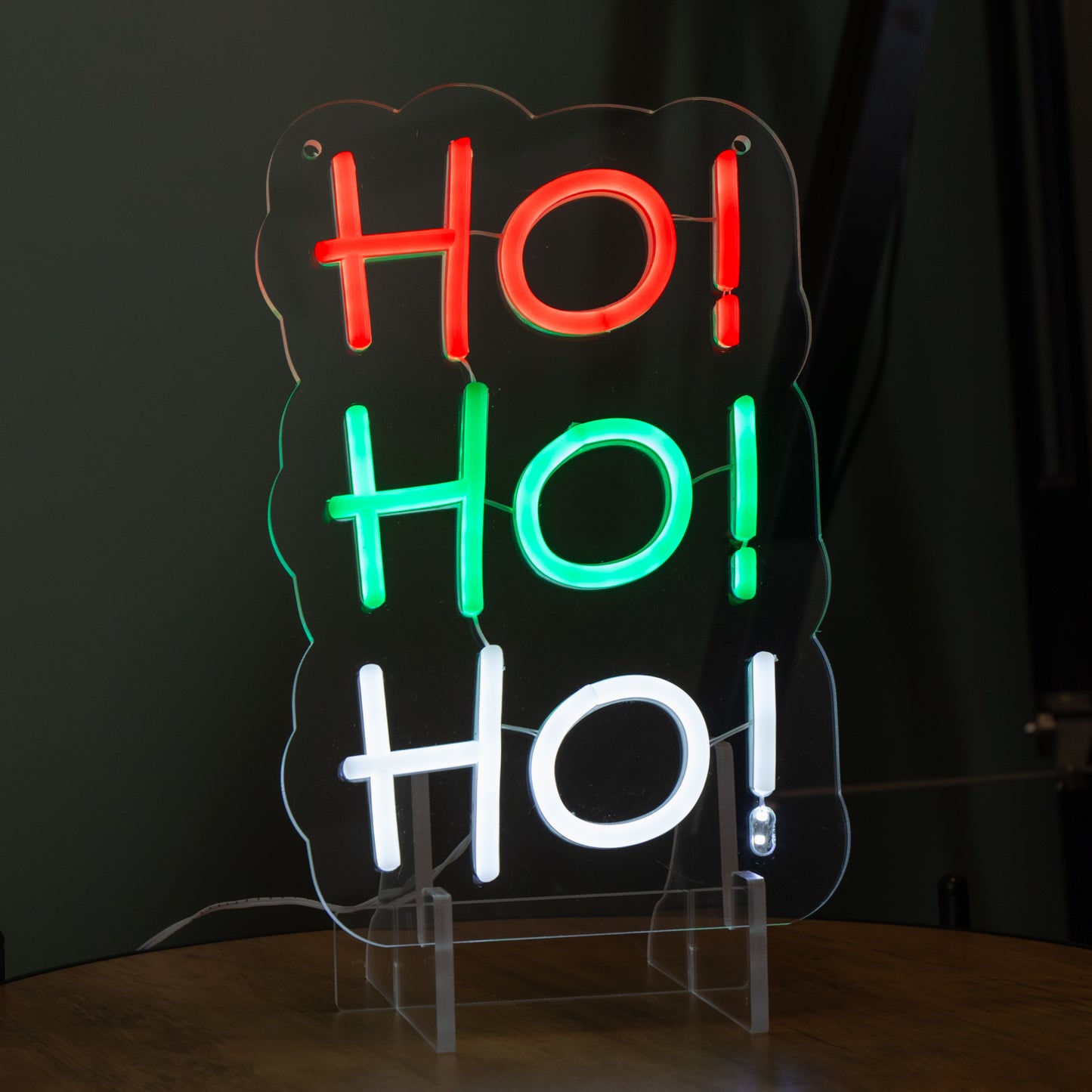29cm Light up Hanging or Freestanding Christmas Ho Ho Ho Neon Sign