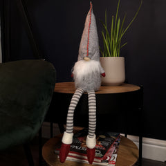 58cm Sitting Plush Christmas Santa Gonk with Dangly Legs in Grey