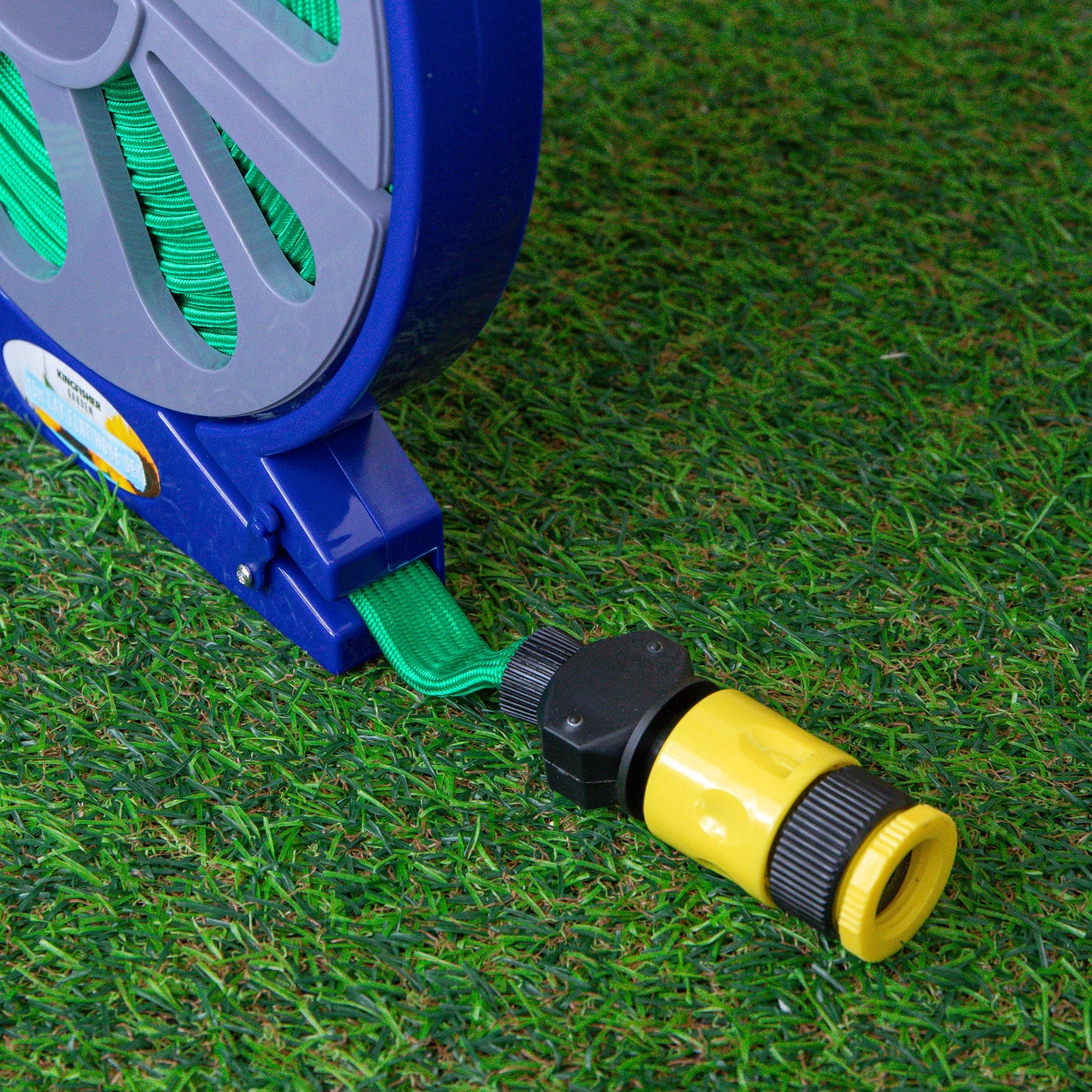 15m Lay-Flat Garden Hose Pipe with Storage Cassette