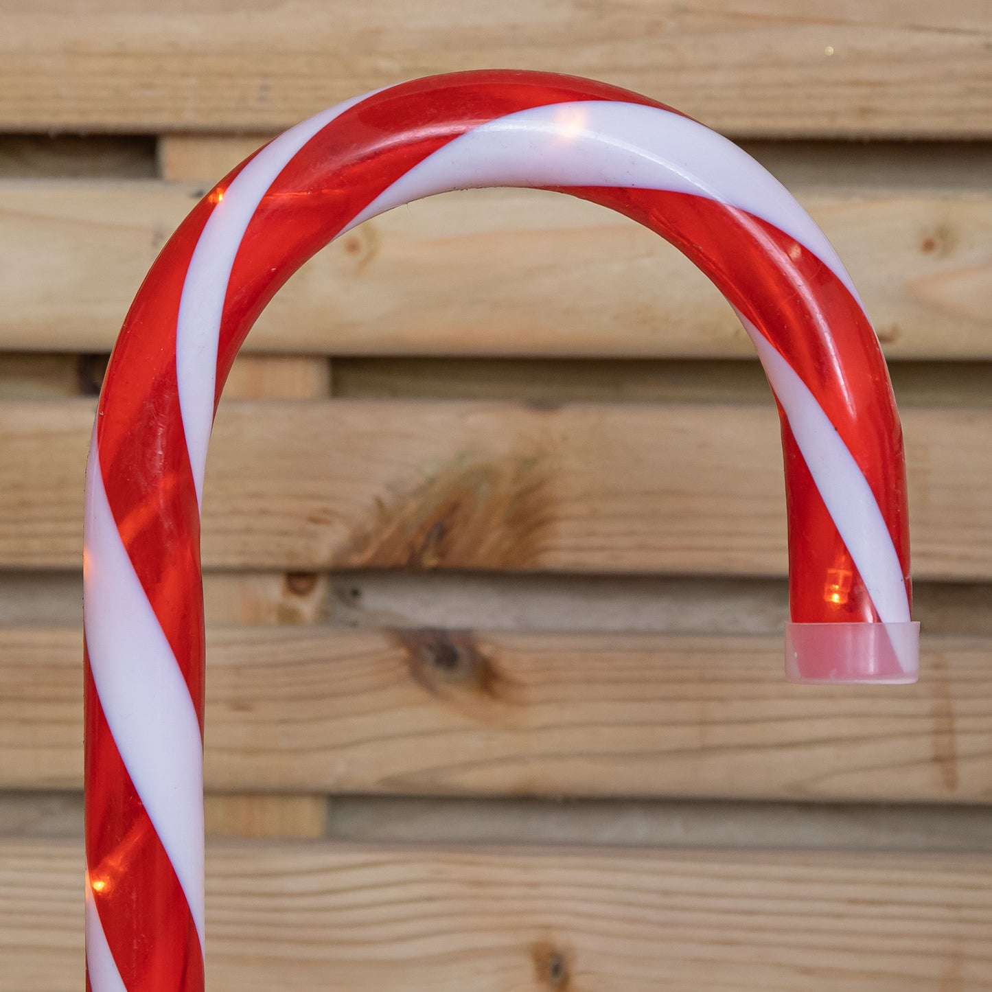 Set of 4 XL Light up Red & White Candy Cane Christmas Path Lights