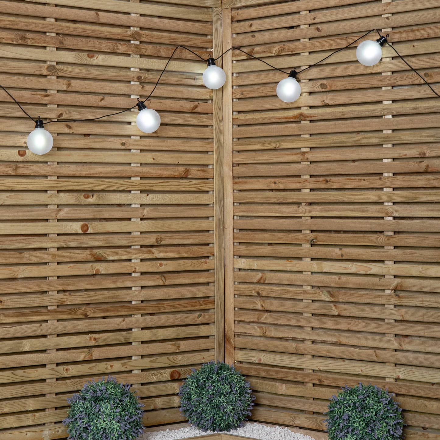 4.5m Set of 10 Frosted Ball Style Cap String Lights with Filament in White