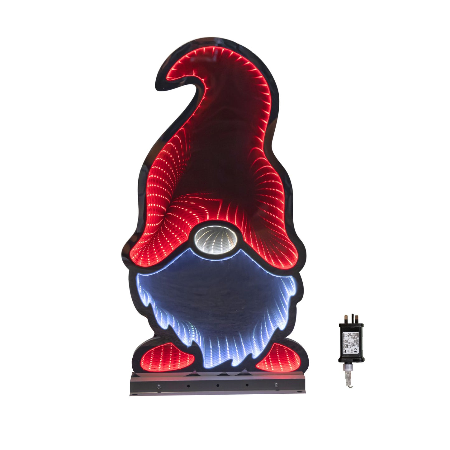 60cm Light up Christmas Gonk in Red Hat Infinity Decoration with LEDs