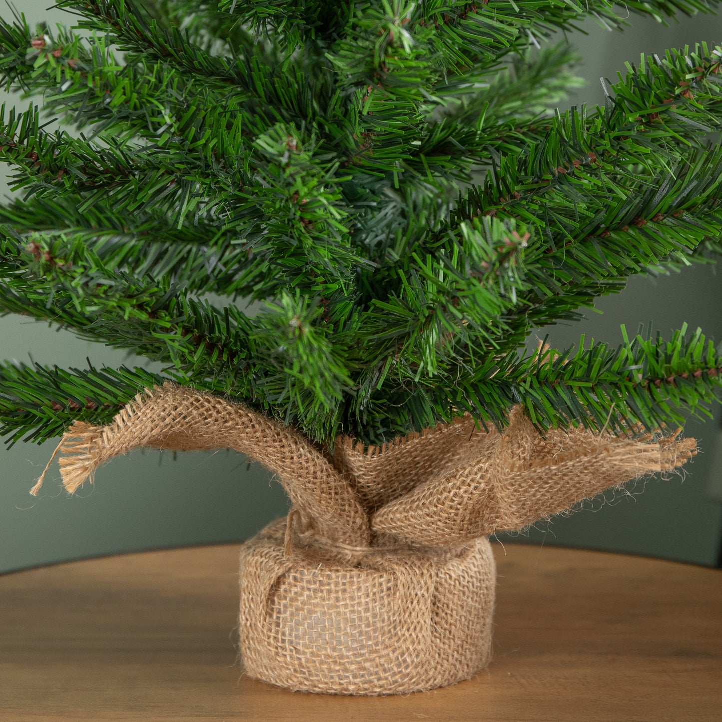 60cm Mini Richmond Christmas Tree in a Burlap Base with 72 Tips