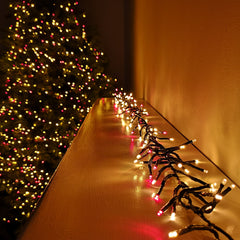 62.5m 5000 Vintage Gold & Red LEDs Indoor Outdoor Cluster Christmas Lights with Timer