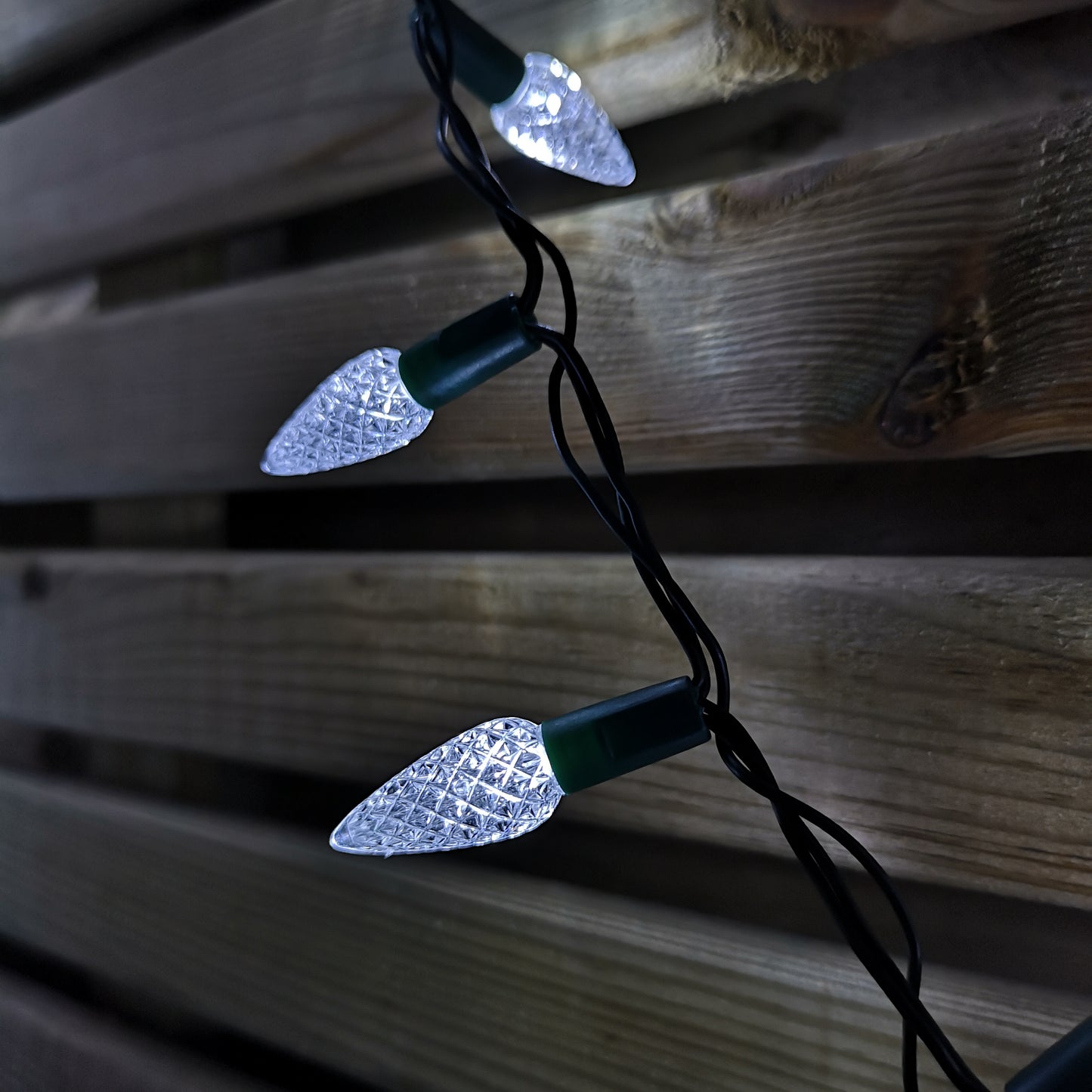 15m 300 LED Multi-action Pine Cone Christmas Lights in White