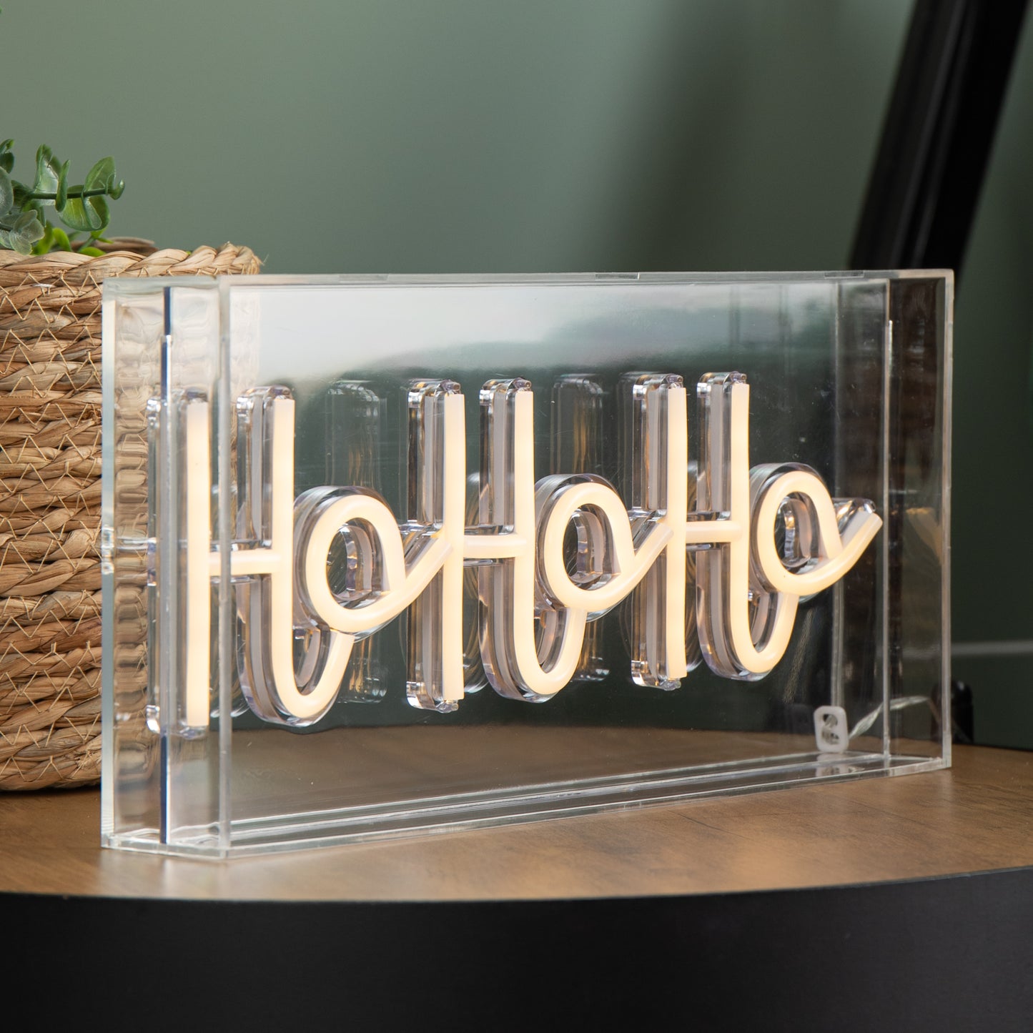 15cm x 30cm Light up Christmas Ho Ho Ho Neon Flex Sign with Warm White LEDs