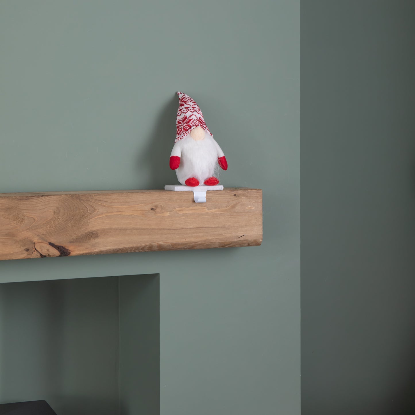 30cm Plush Gnome Gonk Christmas Stocking Holder Decoration with White Body